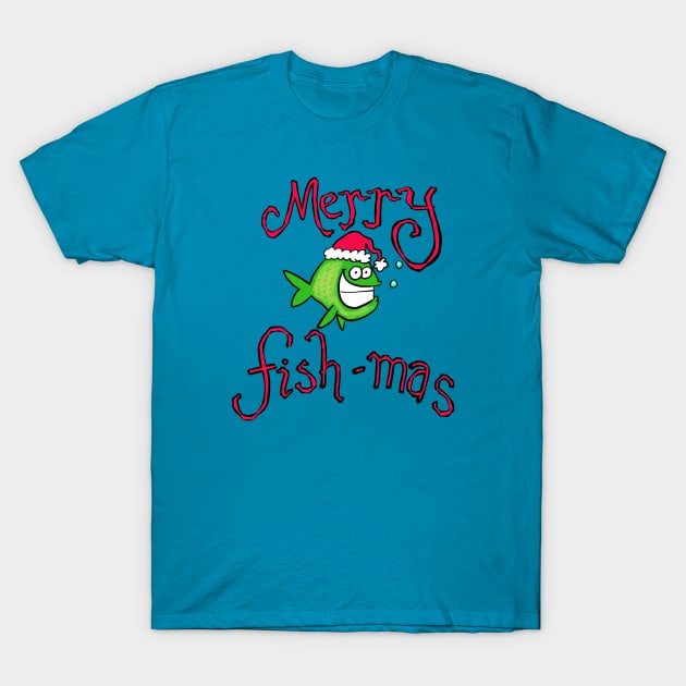 Merry Christmas fishmas T-Shirt by wolfmanjaq